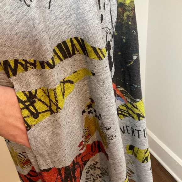 Inoah Gray Mini Dress | Rare | Pockets | Wearable Art | USA | Small - Picture 6 of 11